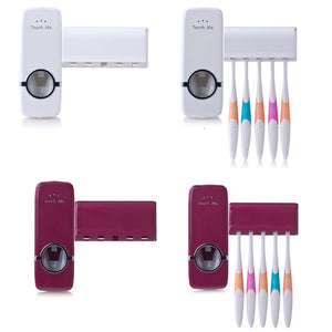 Automatic Toothpaste Dispenser & Toothbrush Holder